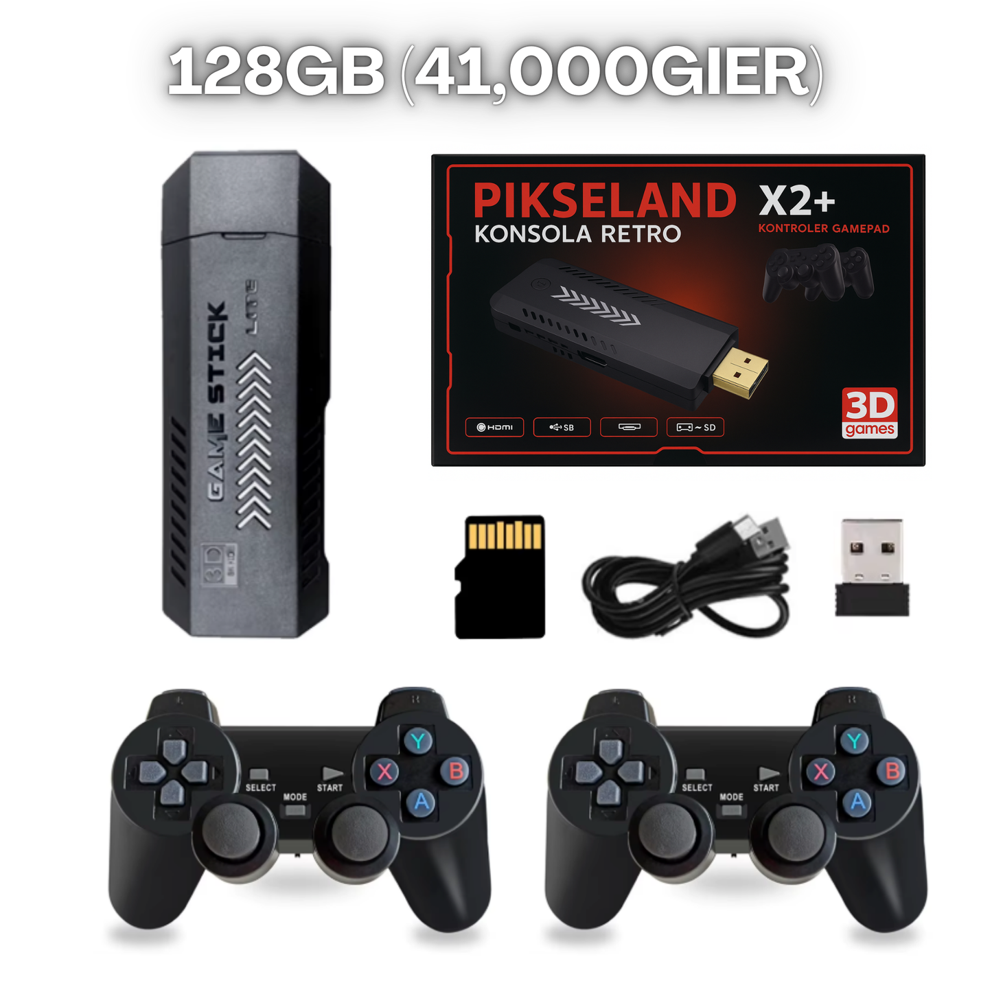 RetroLand™ - Konsola Retro Plug & Play + 2 Pady