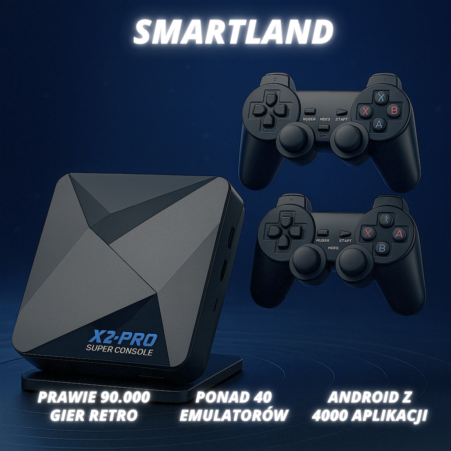 SmartLand™ - Konsola Retro + Android & Smart TV + 2 Pady