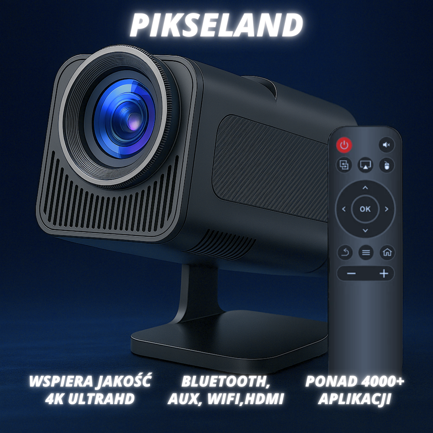 PikseLand 5K™ - Smart Projektor z Wi-Fi i Androidem