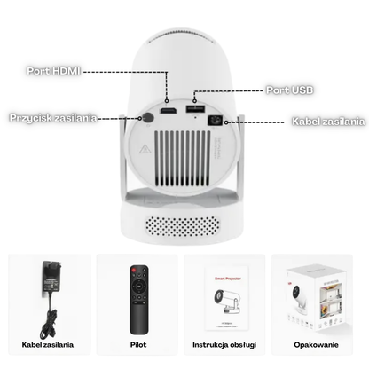 PikseLand 4K™ - Smart Pojektor z WI-FI i Androidem