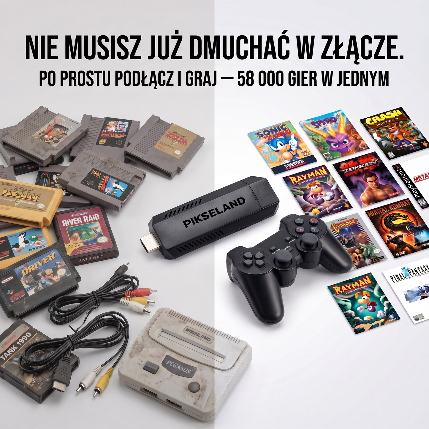PIKSELAND™ - Konsola Retro Plug & Play + 2 Pady