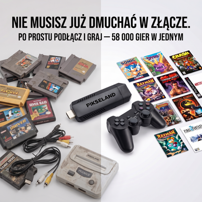 PIKSELAND™ - Konsola Retro Plug & Play + 2 Pady