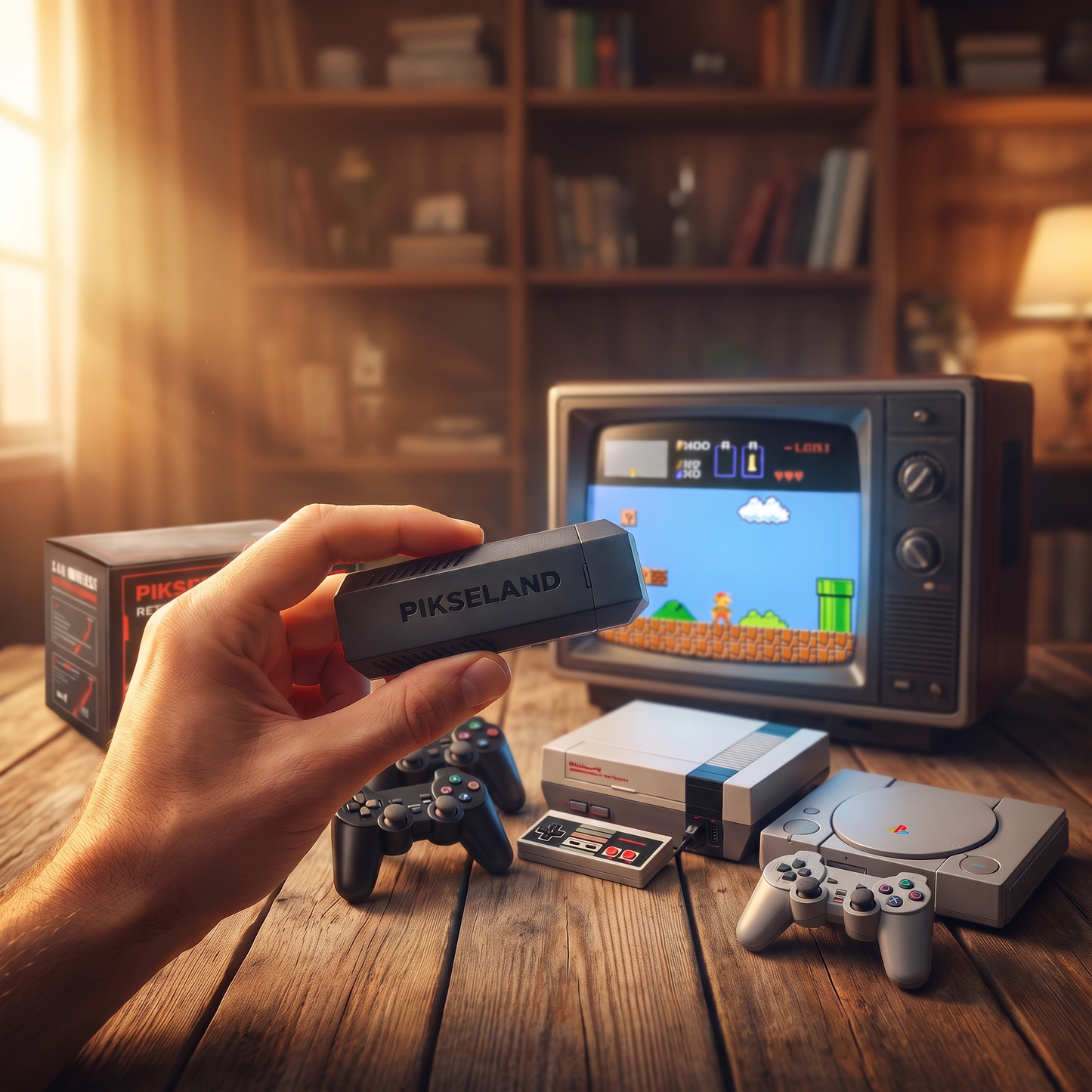 PIKSELAND™ - Konsola Retro Plug & Play + 2 Pady